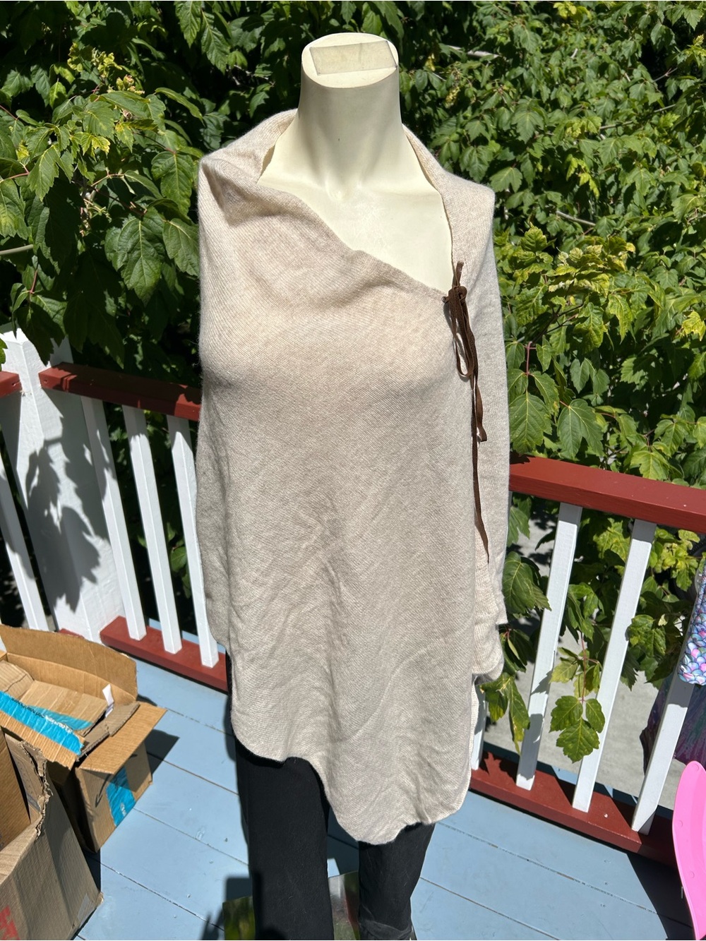 Cashmere Leather Laced Wrap